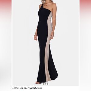 Xscape Embellished One Shoulder Evening Gown